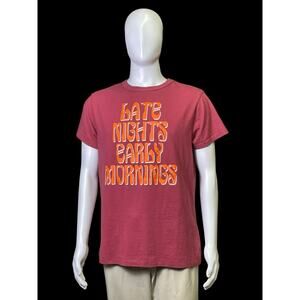 2013 Rare Off-White Main Label Late Nights Early Mornings Art Dad T-Shirt XS